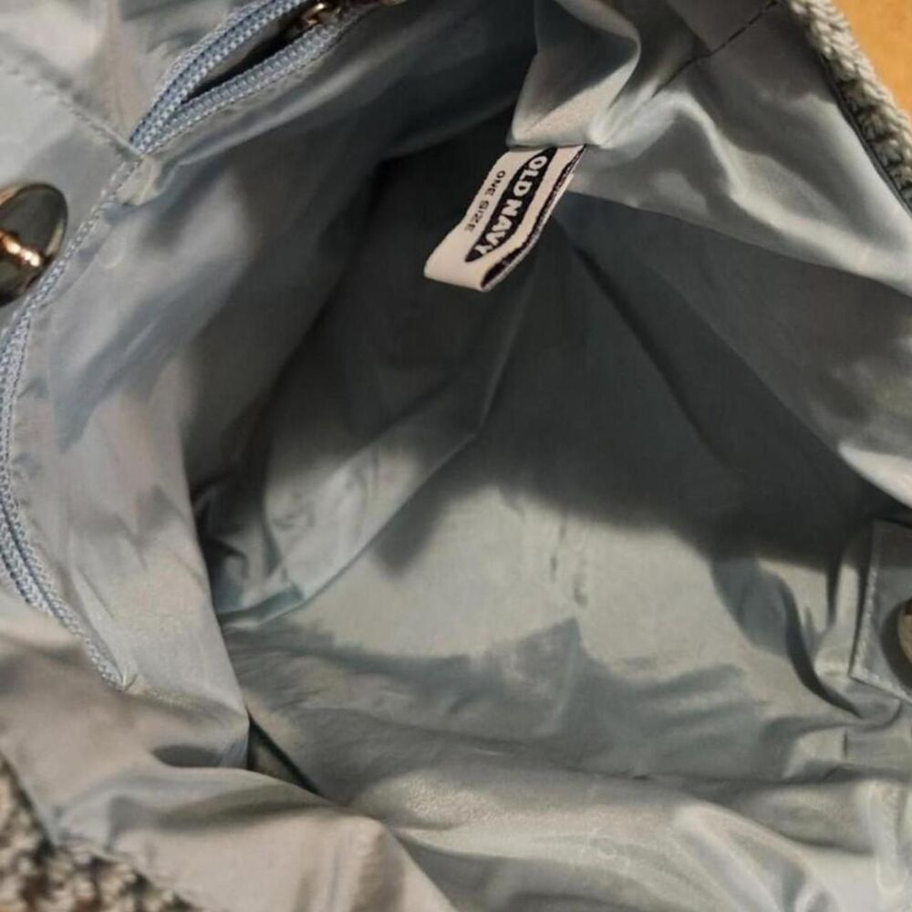 Vintage Y2k early 2000s Old Navy blue crochet hobo shoulder tote bag - Picture 4 of 4